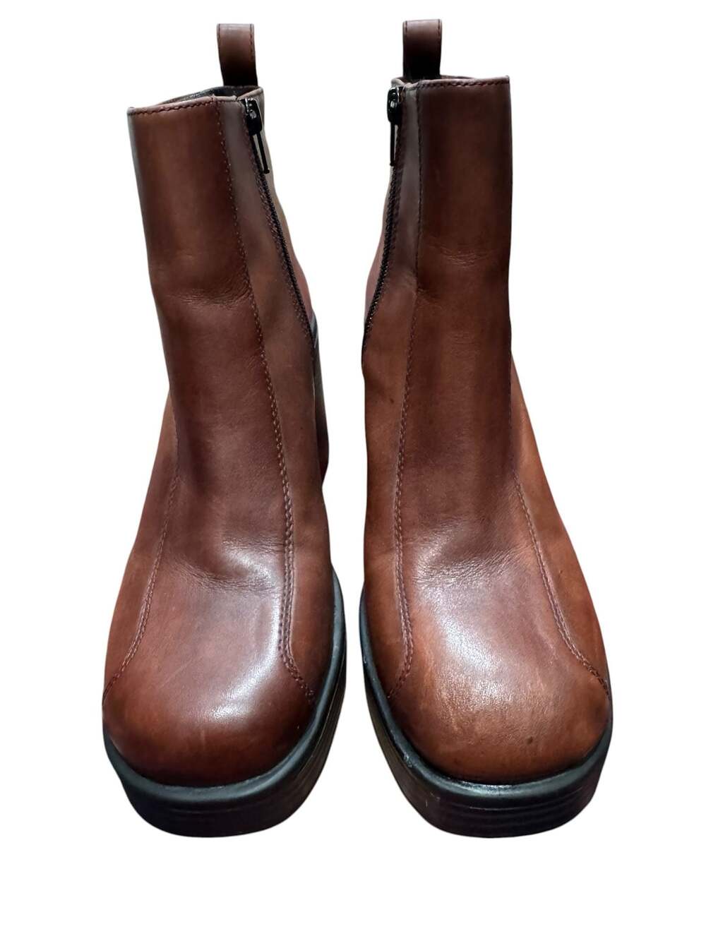 Vagabond Shoemakers Brown Leather Ankle Boot with Platform and Side Zipper
